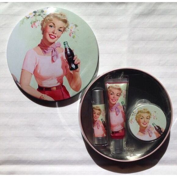 Coca-Cola Cherry Coke Lip Happiness Kit In A Collectable Tin (tin Inside too!) - Picture 2 of 8